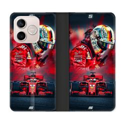 Housse Cuir Portefeuille Pour Honor 600 Lite 5G Formule 1 F1 Ferrari