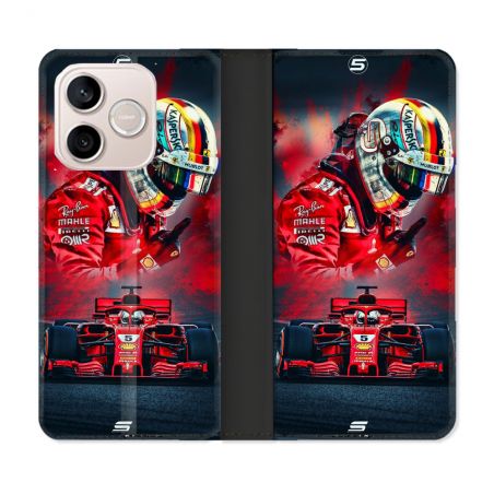 Housse Cuir Portefeuille Pour Honor 600 Lite 5G Formule 1 F1 Ferrari