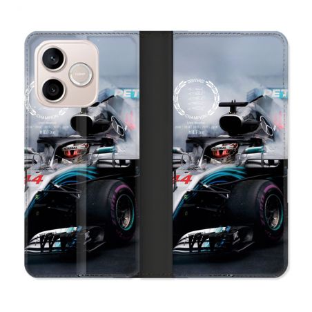 Housse Cuir Portefeuille Pour Honor 600 Lite 5G Formule 1 F1 Mercedes Petronas