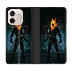 Housse Cuir Portefeuille Pour Honor 600 Lite 5G Ghost Rider