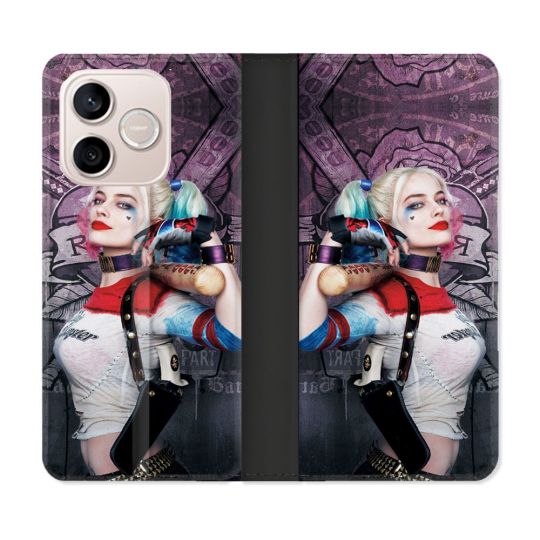 Housse Cuir Portefeuille Pour Honor 600 Lite 5G Harley Quinn Batte