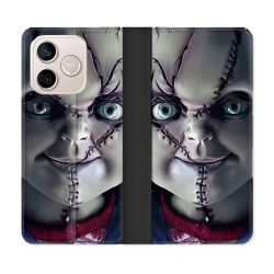 Housse Cuir Portefeuille Pour Honor 600 Lite 5G Horreur Chucky Cicatrice