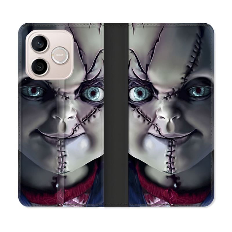 Housse Cuir Portefeuille Pour Honor 600 Lite 5G Horreur Chucky Cicatrice
