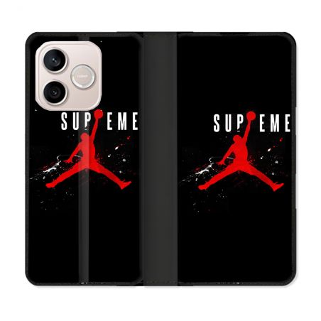 Housse Cuir Portefeuille Pour Honor 600 Lite 5G Jordan Supreme Noir