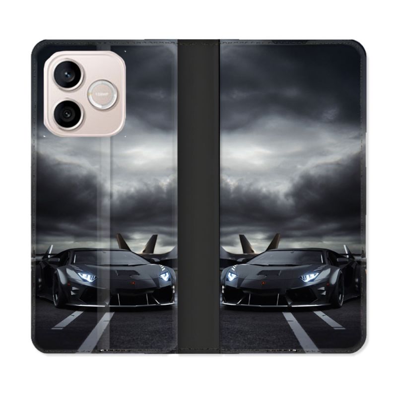 Housse Cuir Portefeuille Pour Honor 600 Lite 5G Lamborghini Avion