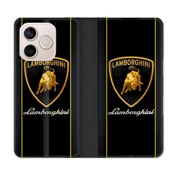 Housse Cuir Portefeuille Pour Honor 600 Lite 5G Lamborghini Carbone