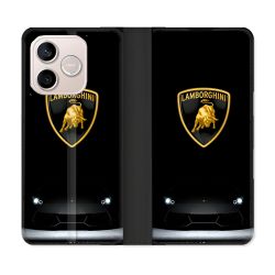Housse Cuir Portefeuille Pour Honor 600 Lite 5G Lamborghini Noir