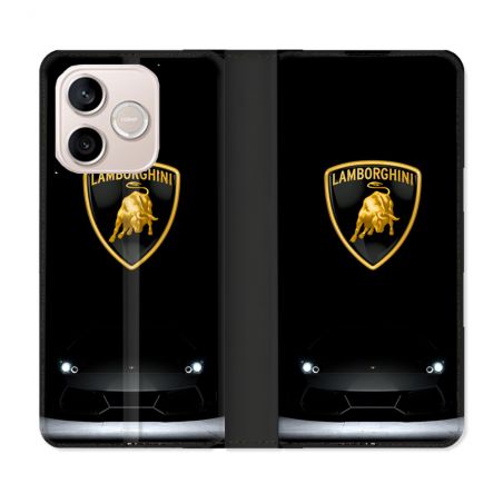 Housse Cuir Portefeuille Pour Honor 600 Lite 5G Lamborghini Noir