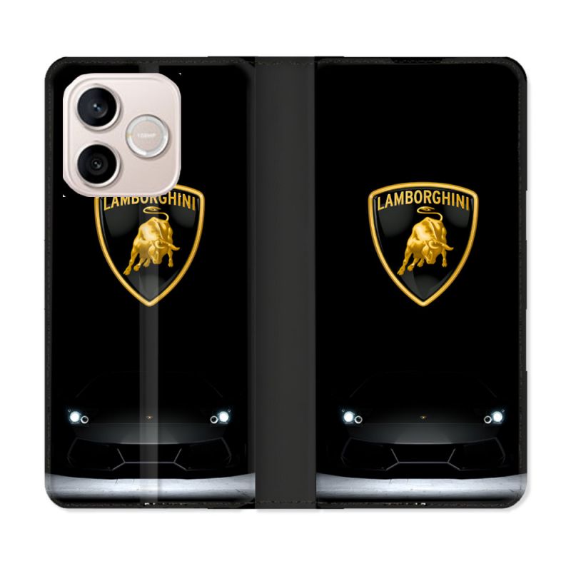 Housse Cuir Portefeuille Pour Honor 600 Lite 5G Lamborghini Noir