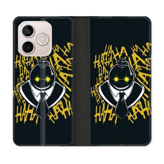 Housse Cuir Portefeuille Pour Honor 600 Lite 5G Manga Assassination Classroom Kuro Noir