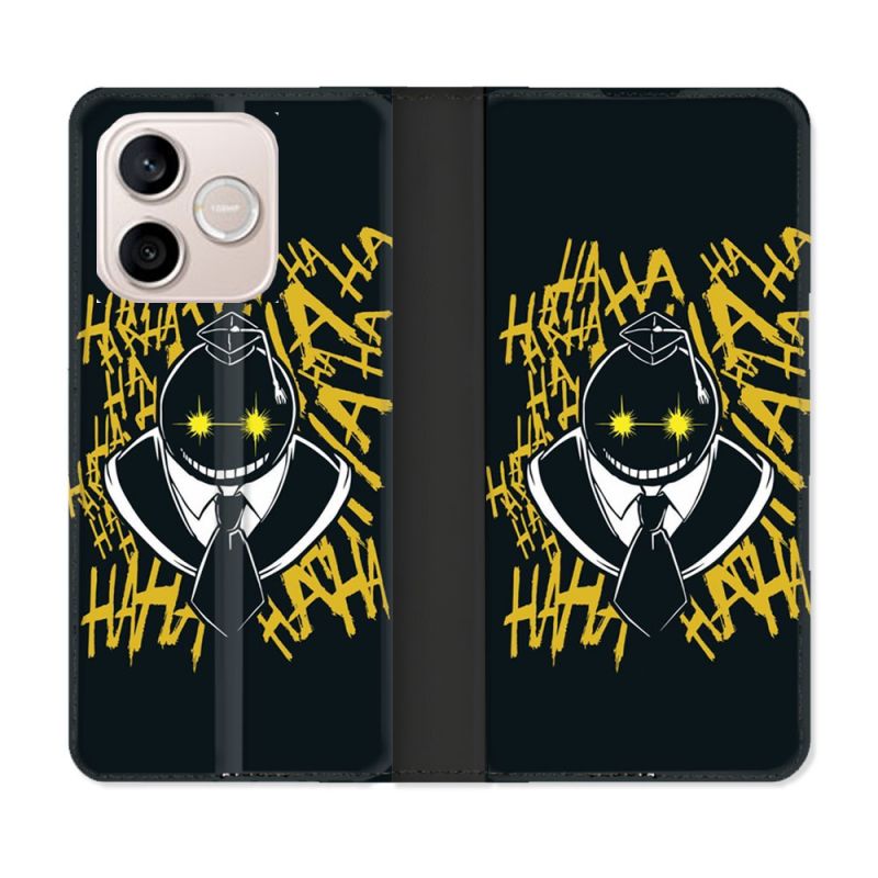 Housse Cuir Portefeuille Pour Honor 600 Lite 5G Manga Assassination Classroom Kuro Noir