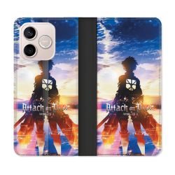 Housse Cuir Portefeuille Pour Honor 600 Lite 5G Manga Attaque Titans Soleil