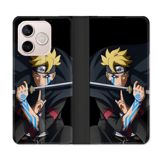 Housse Cuir Portefeuille Pour Honor 600 Lite 5G Manga Boruto Tatouage