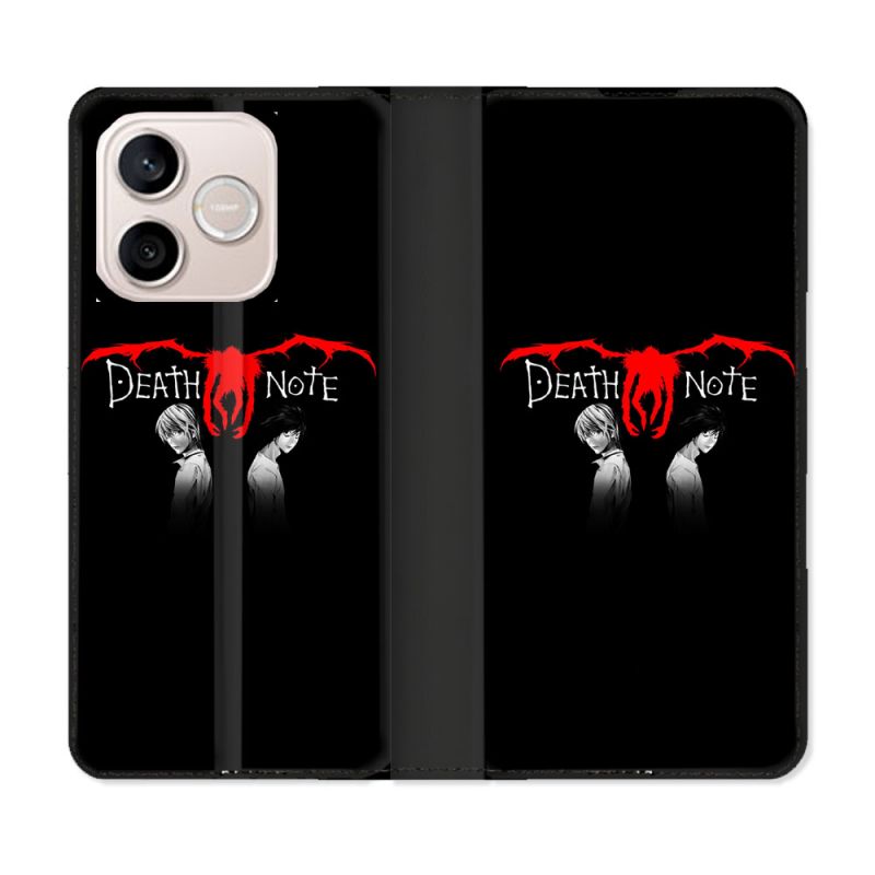 Housse Cuir Portefeuille Pour Honor 600 Lite 5G Manga Death Note Noir