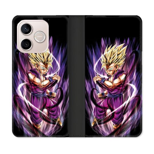 Housse Cuir Portefeuille Pour Honor 600 Lite 5G Manga Dragon Ball Sangohan Violet