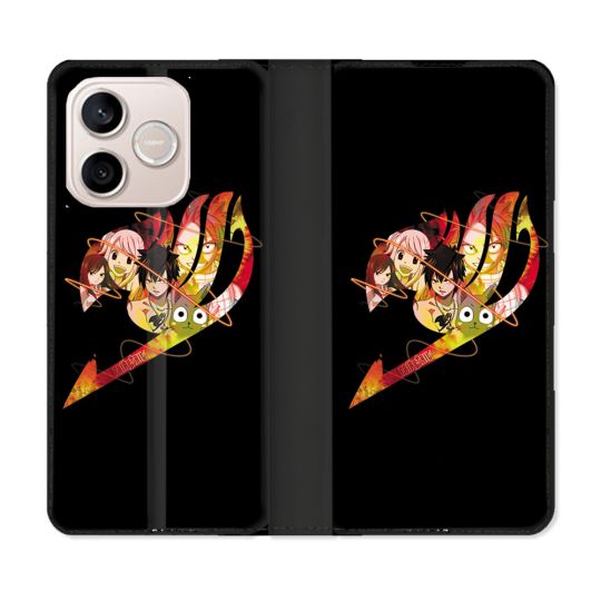 Housse Cuir Portefeuille Pour Honor 600 Lite 5G Manga Fairy Tail Logo Noir
