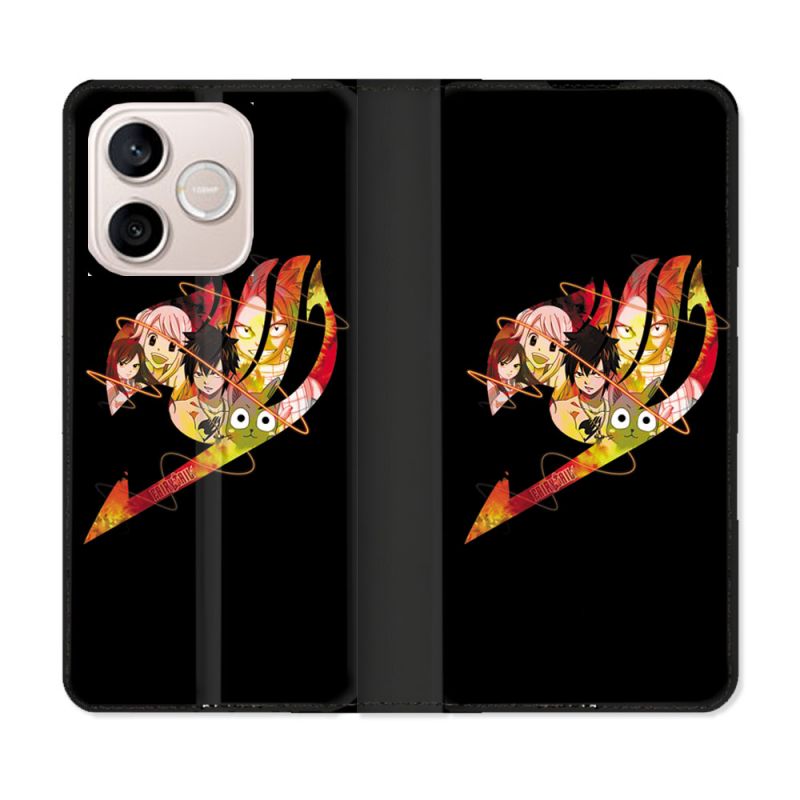 Housse Cuir Portefeuille Pour Honor 600 Lite 5G Manga Fairy Tail Logo Noir