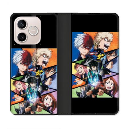 Housse Cuir Portefeuille Pour Honor 600 Lite 5G Manga My Hero Academia Noir