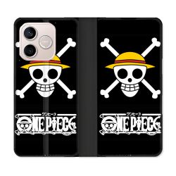 Housse Cuir Portefeuille Pour Honor 600 Lite 5G Manga One Piece Tete de Mort
