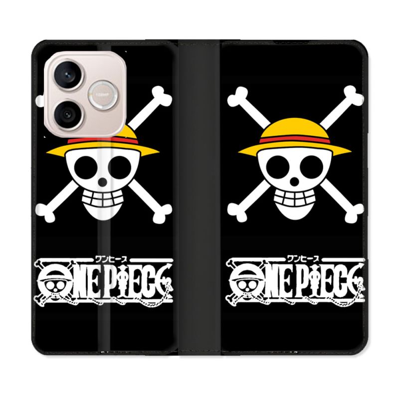 Housse Cuir Portefeuille Pour Honor 600 Lite 5G Manga One Piece Tete de Mort