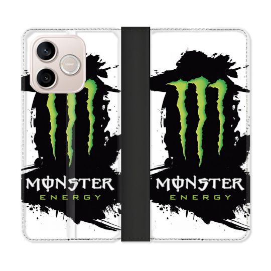 Housse Cuir Portefeuille Pour Honor 600 Lite 5G Monster Energy Tache