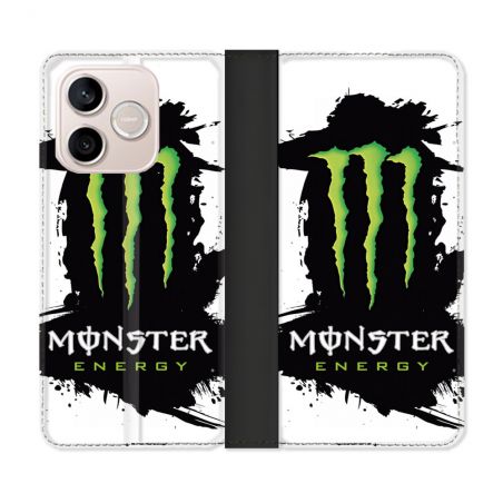 Housse Cuir Portefeuille Pour Honor 600 Lite 5G Monster Energy Tache