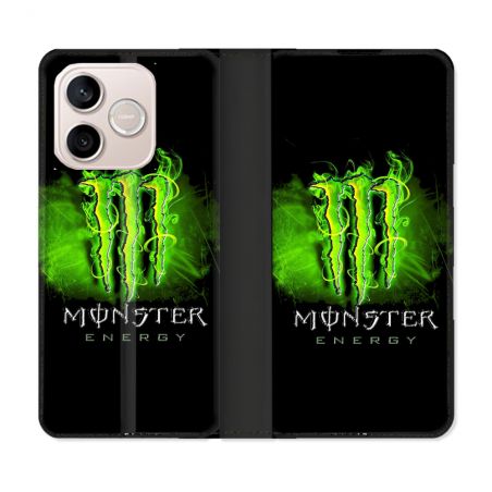 Housse Cuir Portefeuille Pour Honor 600 Lite 5G Monster Energy Vert