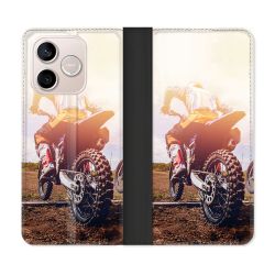 Housse Cuir Portefeuille Pour Honor 600 Lite 5G Moto Cross Soleil