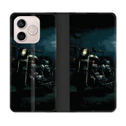 Housse Cuir Portefeuille Pour Honor 600 Lite 5G Moto Harley Vintage