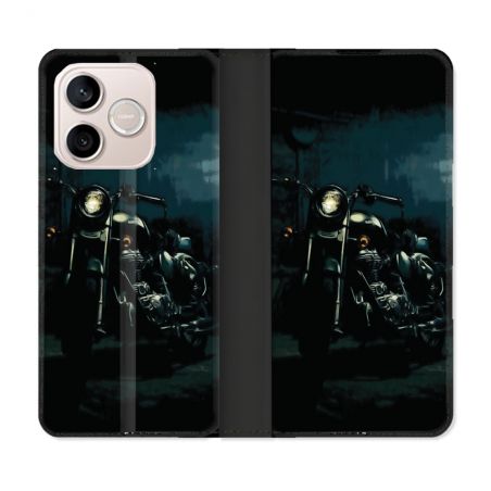 Housse Cuir Portefeuille Pour Honor 600 Lite 5G Moto Harley Vintage