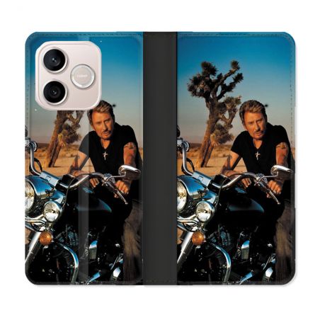 Housse Cuir Portefeuille Pour Honor 600 Lite 5G Musique Johnny Hallyday Moto