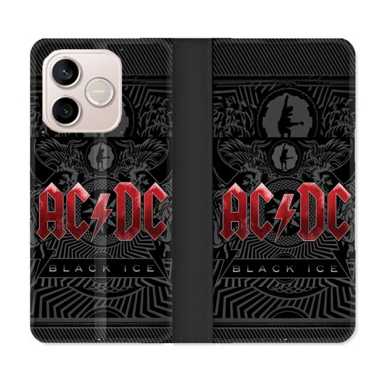 Housse Cuir Portefeuille Pour Honor 600 Lite 5G Musique Rock ACDC Rouge