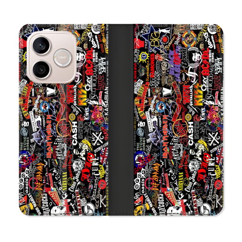 Housse Cuir Portefeuille Pour Honor 600 Lite 5G Musique Rock Groupe