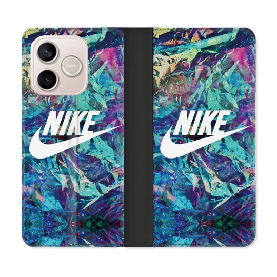 Housse Cuir Portefeuille Pour Honor 600 Lite 5G Nike Turquoise