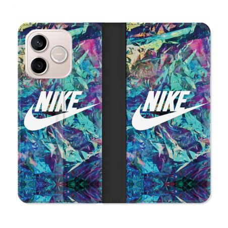 Housse Cuir Portefeuille Pour Honor 600 Lite 5G Nike Turquoise