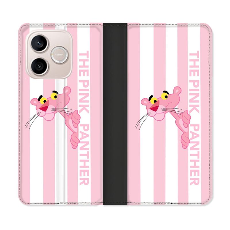 Housse Cuir Portefeuille Pour Honor 600 Lite 5G Panthere Rose