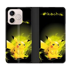 Housse Cuir Portefeuille Pour Honor 600 Lite 5G Pokemon Pikachu Eclair