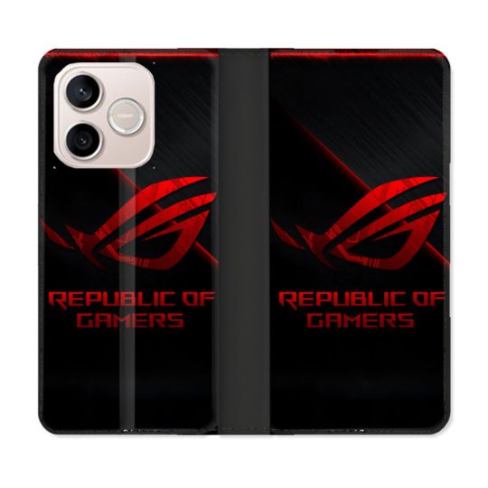Housse Cuir Portefeuille Pour Honor 600 Lite 5G ROG Rouge