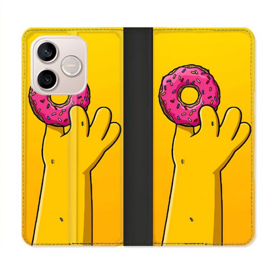 Housse Cuir Portefeuille Pour Honor 600 Lite 5G Simpson Donuts