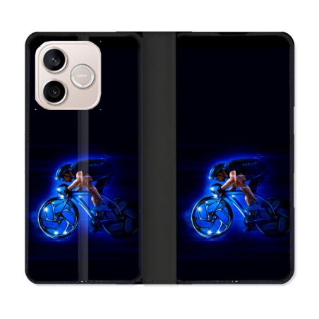 Housse Cuir Portefeuille Pour Honor 600 Lite 5G Sport Cyclisme Bleu