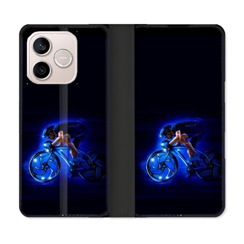 Housse Cuir Portefeuille Pour Honor 600 Lite 5G Sport Cyclisme Bleu