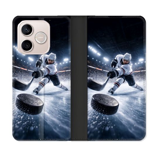 Housse Cuir Portefeuille Pour Honor 600 Lite 5G Sport Hockey sur Glace