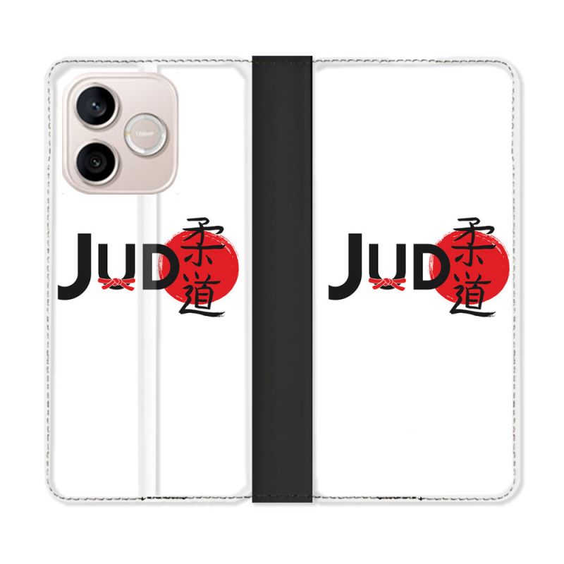 Housse Cuir Portefeuille Pour Honor 600 Lite 5G Sport Judo Logo