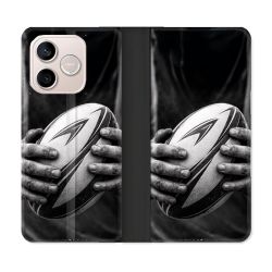 Housse Cuir Portefeuille Pour Honor 600 Lite 5G Sport Rugby Ballon Moderne
