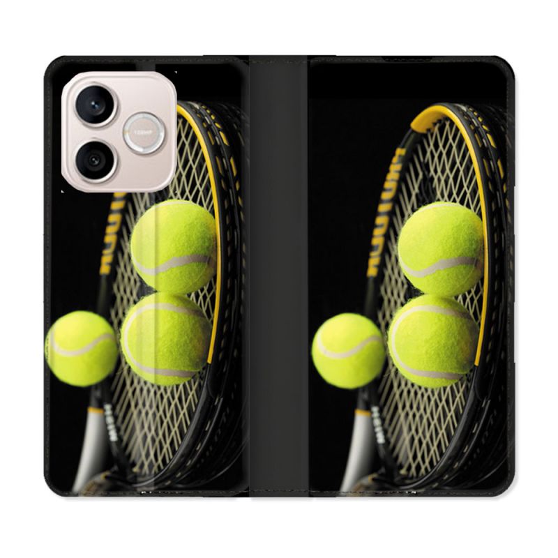 Housse Cuir Portefeuille Pour Honor 600 Lite 5G Sport Tennis Balls