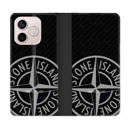 Housse Cuir Portefeuille Pour Honor 600 Lite 5G Stone Island Gris