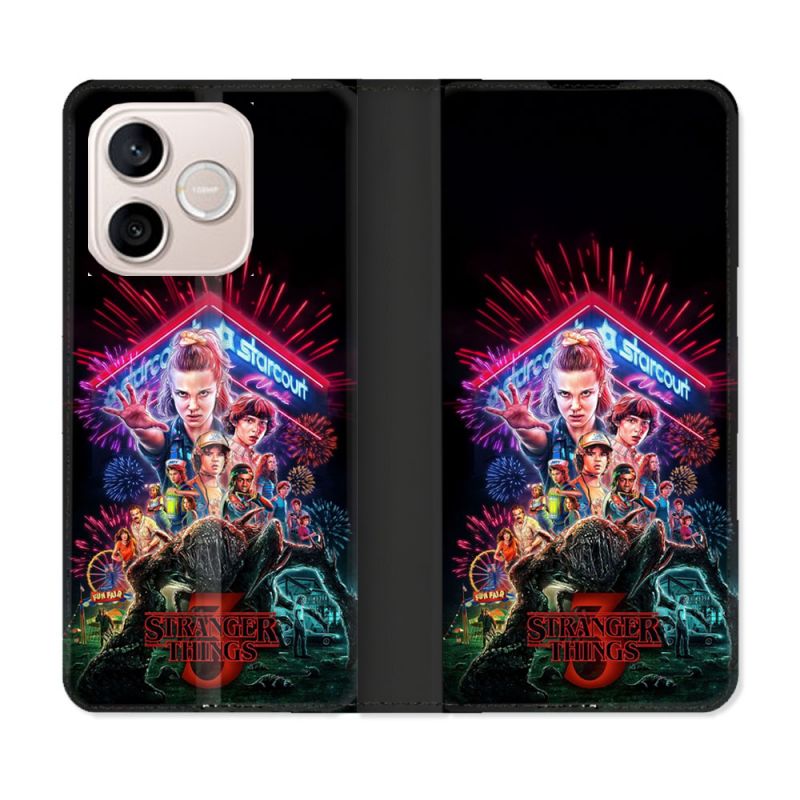 Housse Cuir Portefeuille Pour Honor 600 Lite 5G Stranger Things Affiche 3