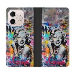 Housse Cuir Portefeuille Pour Honor 600 Lite 5G Street Art Maryline Monroe