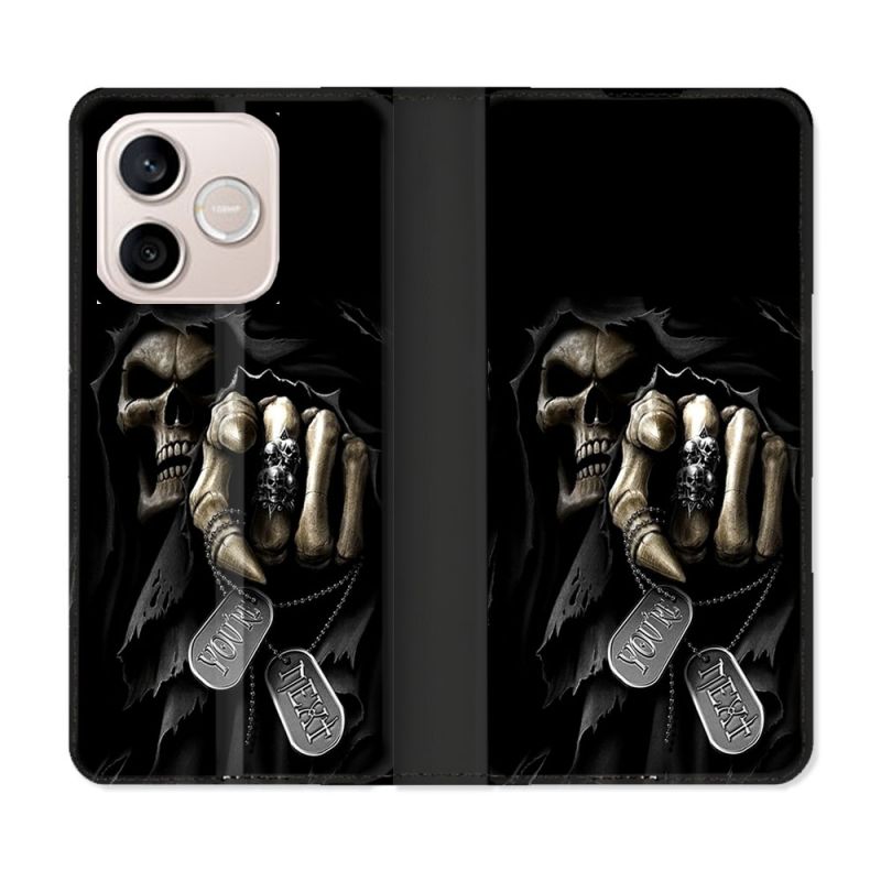 Housse Cuir Portefeuille Pour Honor 600 Lite 5G Tete de Mort Your Next