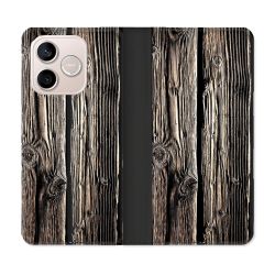 Housse Cuir Portefeuille Pour Honor 600 Lite 5G Texture Bois